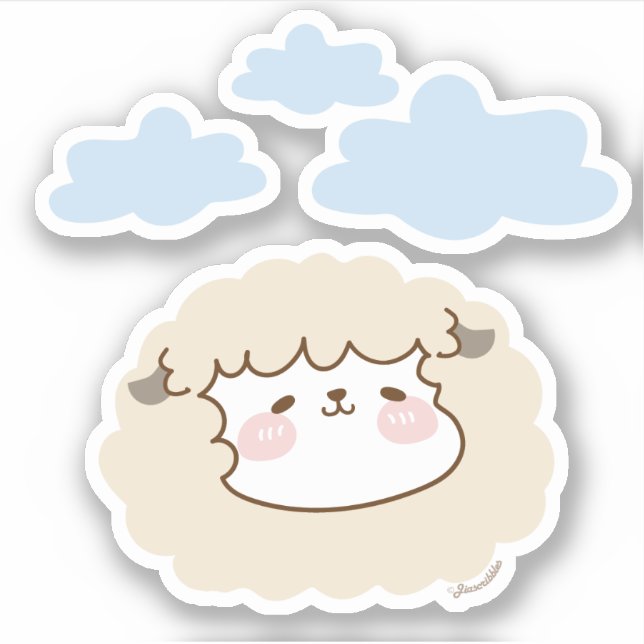 Baobao the Sheep - Cute Die stickers coupe (Devant)