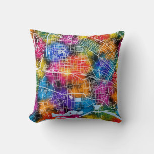 Baotou China City Map Throw Pillow