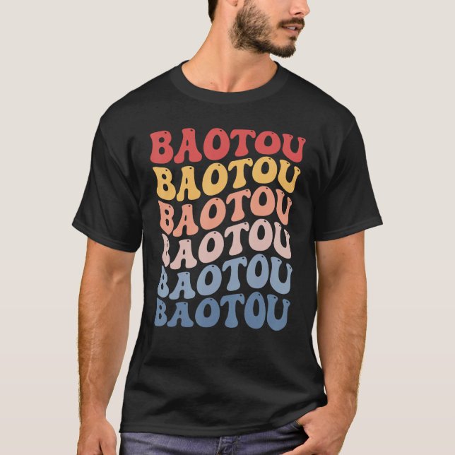 Baotou City Groovy Retro T-Shirt (Front)