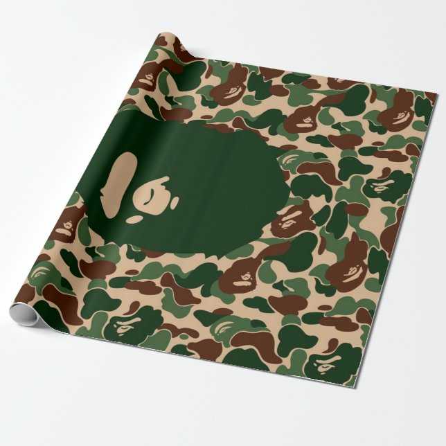 bape Camo monkey hypebeast Wrapping Paper (Unrolled)