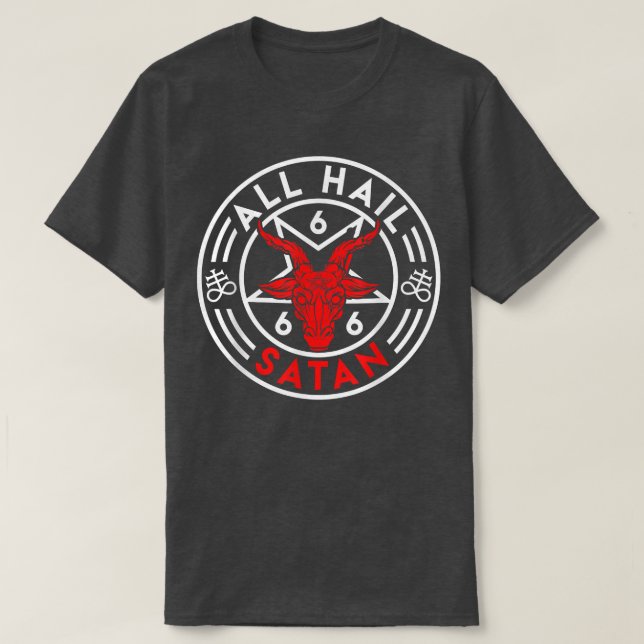 Baphomet All Hail Satan Devil Goat Bafomet  T-Shirt (Design Front)
