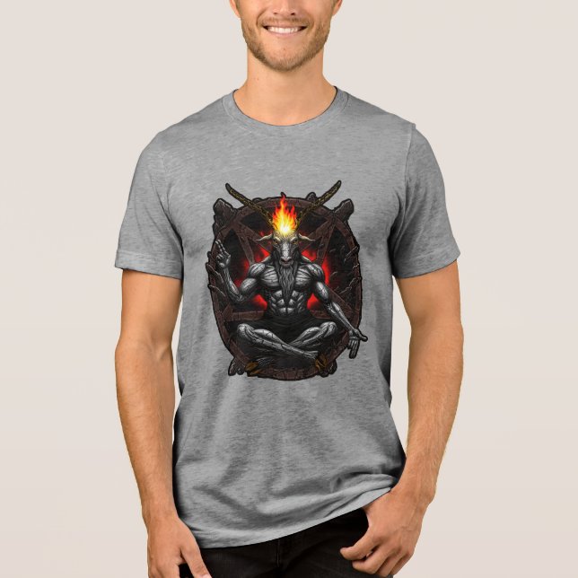 Baphomet Ascendant: Dark Wisdom Tri-Blend Shirt (Front)