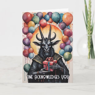 Baphomet Birthday Balloons & Gifts Gothic Card