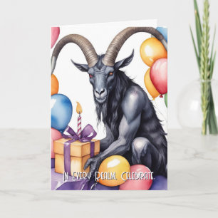 Baphomet Birthday Balloons & Gifts Gothic Card