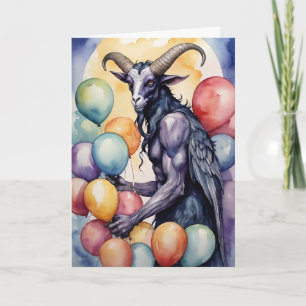 Baphomet Birthday Balloons & Gifts Gothic Card