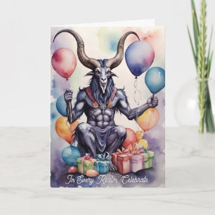 Baphomet Birthday Balloons & Gifts Gothic Card
