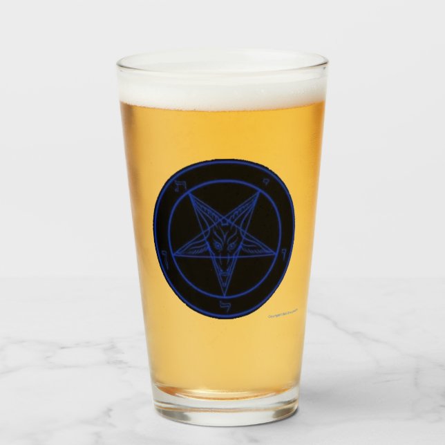 Baphomet Black and Blue Glass (Front Filled)