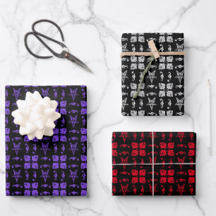 Baphomet Damask Goth Envelopper des feuilles de pa