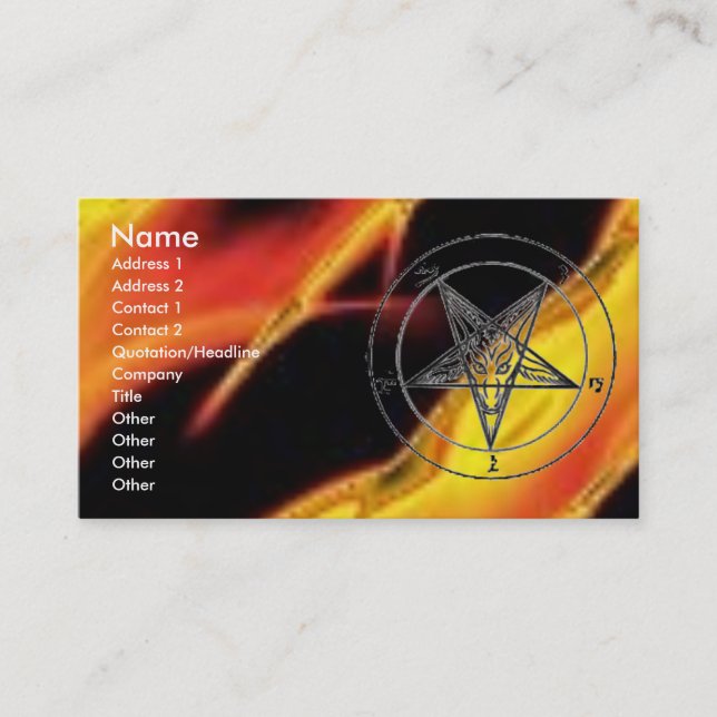 Baphomet Fire Business Card (Front)