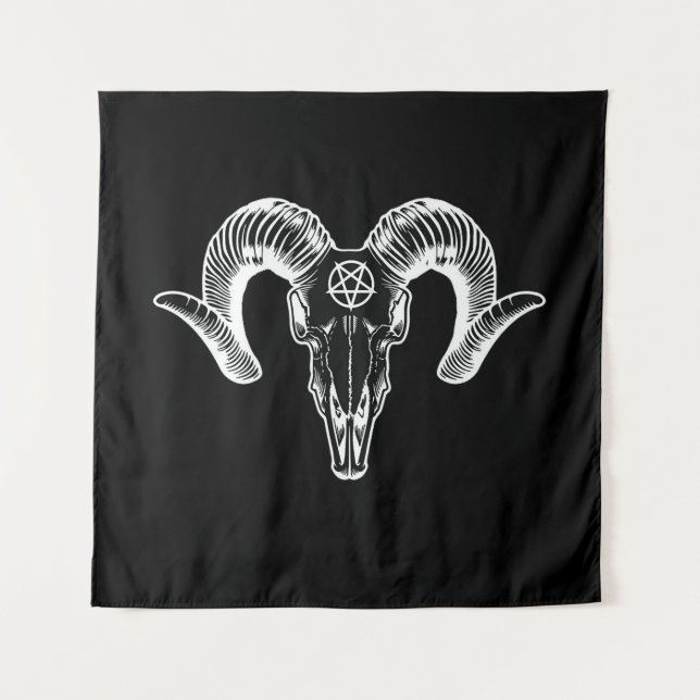 Baphomet Goat Head Tapestry (Front)