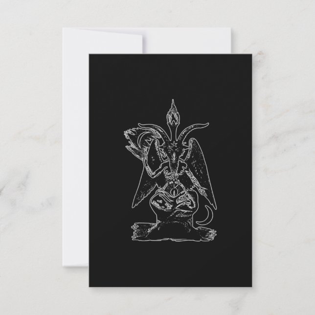 Baphomet Goat Satan Black Magic Lucifer Occult RSVP Card (Front)
