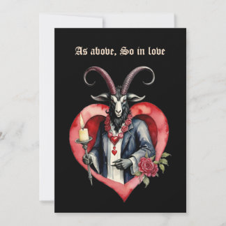 Baphomet Gothic Valentine's Day As Above Holiday Card