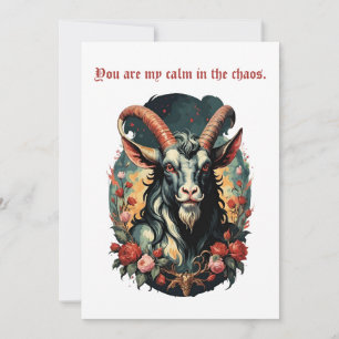 Baphomet Gothic Valentine's Day Guitar Chaos Holiday Card