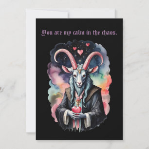 Baphomet Gothic Valentine's Day Guitar Chaos Holiday Card
