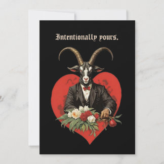 Baphomet Gothic Valentine's Day Intention Holiday Card