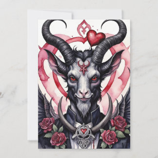 Baphomet Gothic Valentine's Day Love Holiday Card