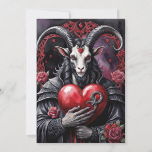 Baphomet Gothic Valentine's Day Love Holiday Card