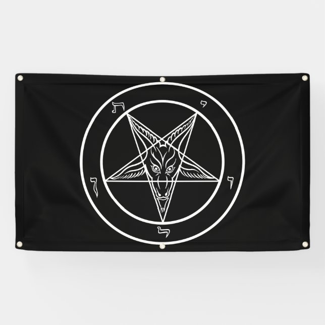 Baphomet grand 3' bannière d'Extérieur-Qualité de (Horizontal)