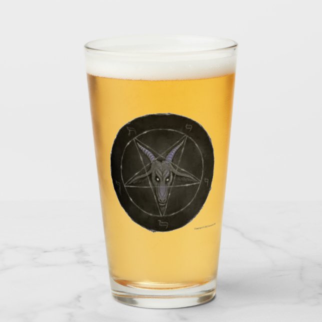 Baphomet (Grey Stone) Glass (Front Filled)