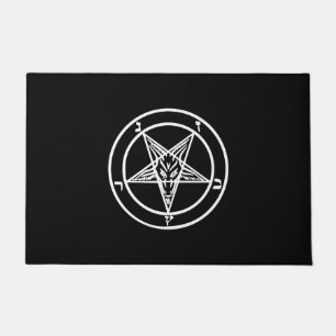 Baphomet Inverted Pentagram Goat Satanic Logo Doormat