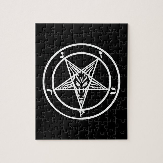 Baphomet Inverted Pentagram Goat Satanic Logo Jigsaw Puzzle (Vertical)