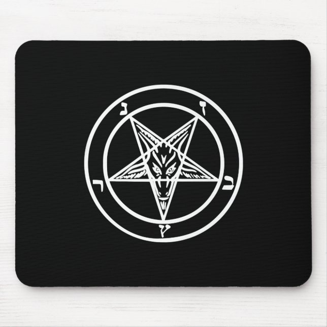 Baphomet Inverted Pentagram Goat Satanic Logo Mouse Pad (Front)