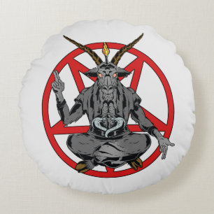 Baphomet King of Hell Round Pillow