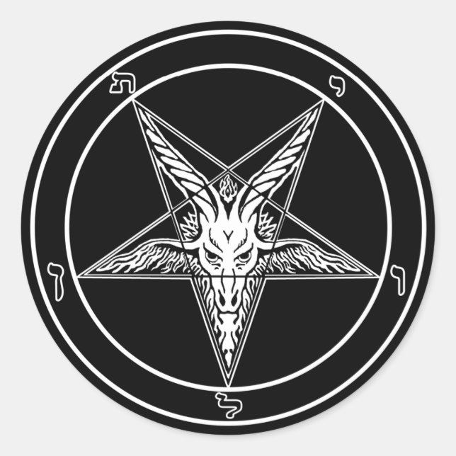 Baphomet Old Style decals - Big 3-inch - Set of 6 Classic Round Sticker (Front)
