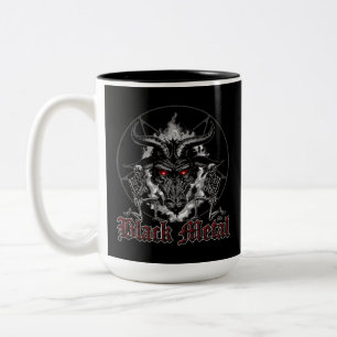 Baphomet Pentagram Black Metal Two-Tone Coffee Mug