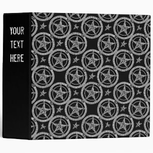Baphomet Pentagram Pattern Occult Goth Binder