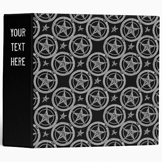 Baphomet Pentagram Pattern Occult Goth Binder (Front/Spine)