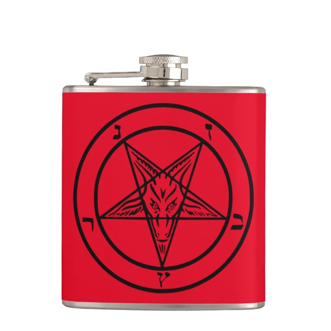 Baphomet Pentagram Satanic Flask (Front)