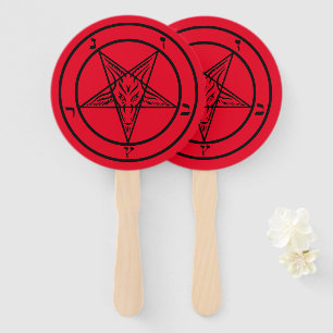 Baphomet Pentagram Satanic Hand Fan