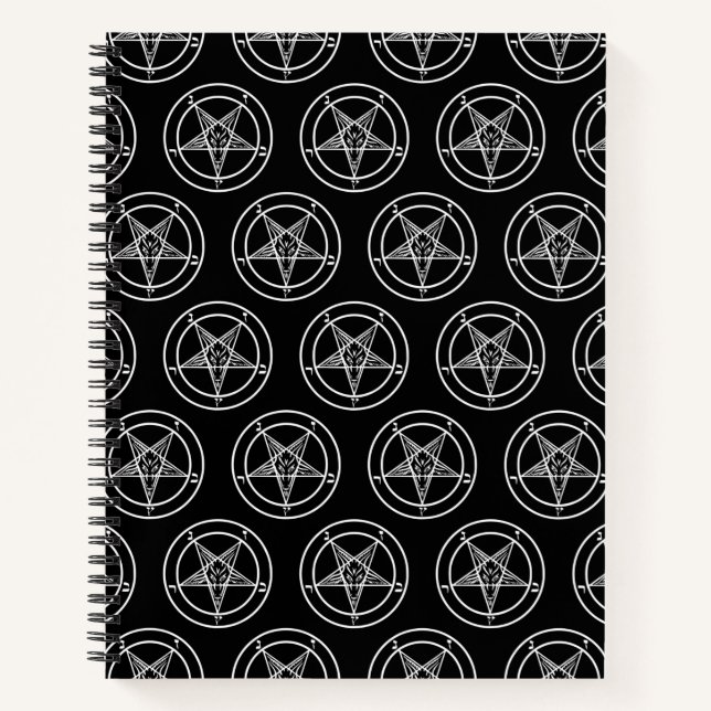 Baphomet Pentagram Satanique Carnet Spiral (Devant)