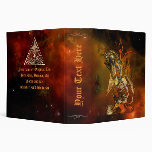 Baphomet Red Nebula Illuninated Book of Shadows Binder