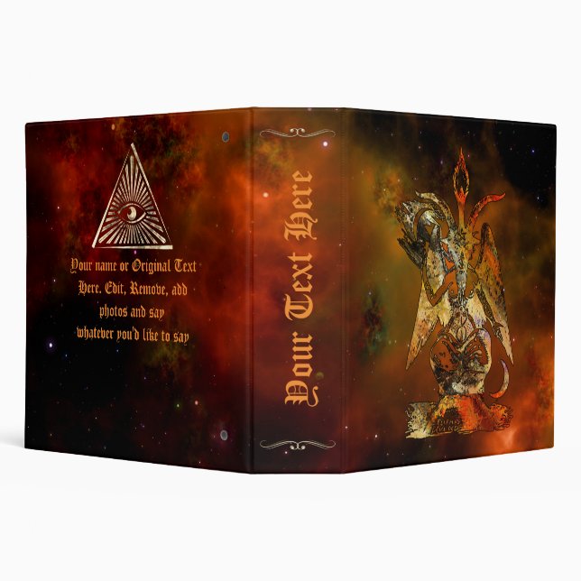 Baphomet Red Nebula Illuninated Book of Shadows Binder (Background)
