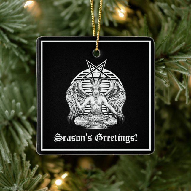 Baphomet Satanic Ceramic Ornament (Tree)