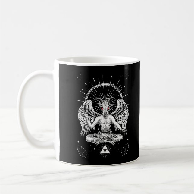 Baphomet Satanic Goat Wings Devil Goth Coffee Mug (Left)