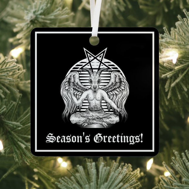 Baphomet Satanic Metal Ornament (Insitu)
