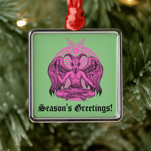 Baphomet Satanic Metal Ornament (Tree)
