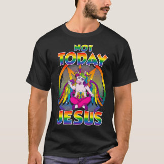Baphomet Sigil Not Today Jesus Satanic Unicorn Sat T-Shirt