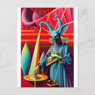 Baphomet Takes the Bait Fantasy Postcard