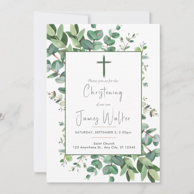 Baptême bébé Christening Invitation (Devant)
