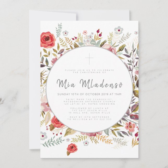 Baptême bébé Faire-part Invitation (Devant)