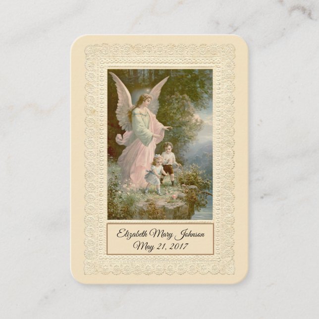 Baptême catholique du bébé - Souvenir Carte Sainte (Devant)
