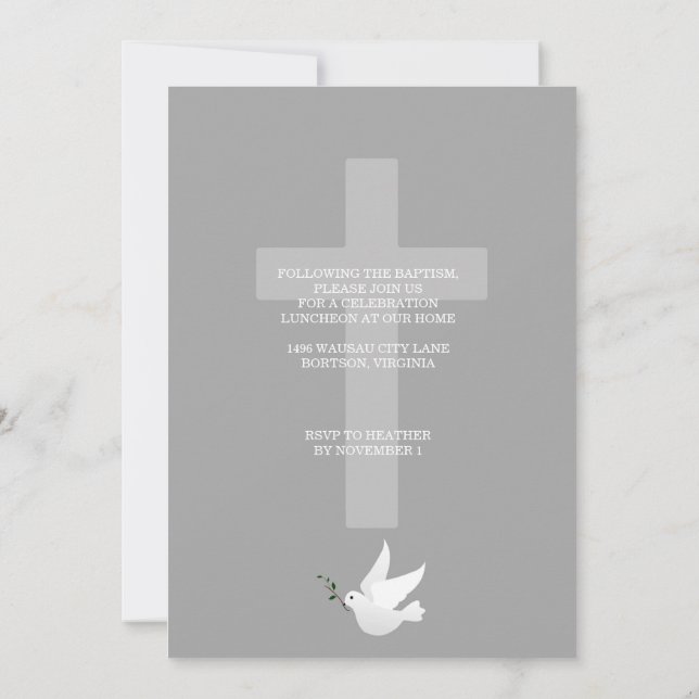 Baptême / Cérémonie de baptême invitation (Dos)