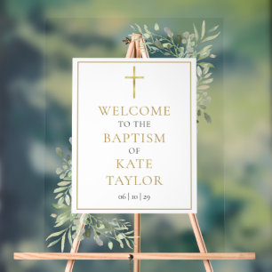 Baptême Christening Affiche de bienvenue de verdur