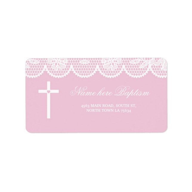 Baptême Christening Étiquette de adresse Stickers (Devant)