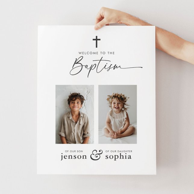 Baptême conjoint 2 Affiche de bienvenue photo (Créateur téléchargé)