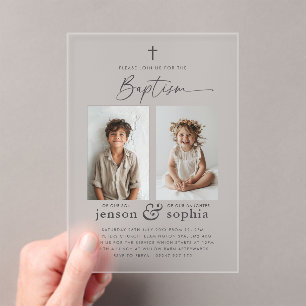 Baptême conjoint 2 Invitation photo